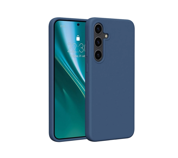 Etui ETTERI Silicone do Samsung Galaxy S24+ Ciemnoniebieski