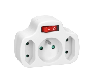 Orno OR-AE-13191 z włącznikiem 3 gniazda Biały