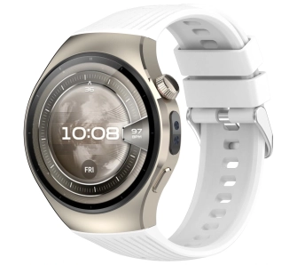 Pasek Bizon Strap Watch Silicone S do Huawei Watch 5 42mm Biały