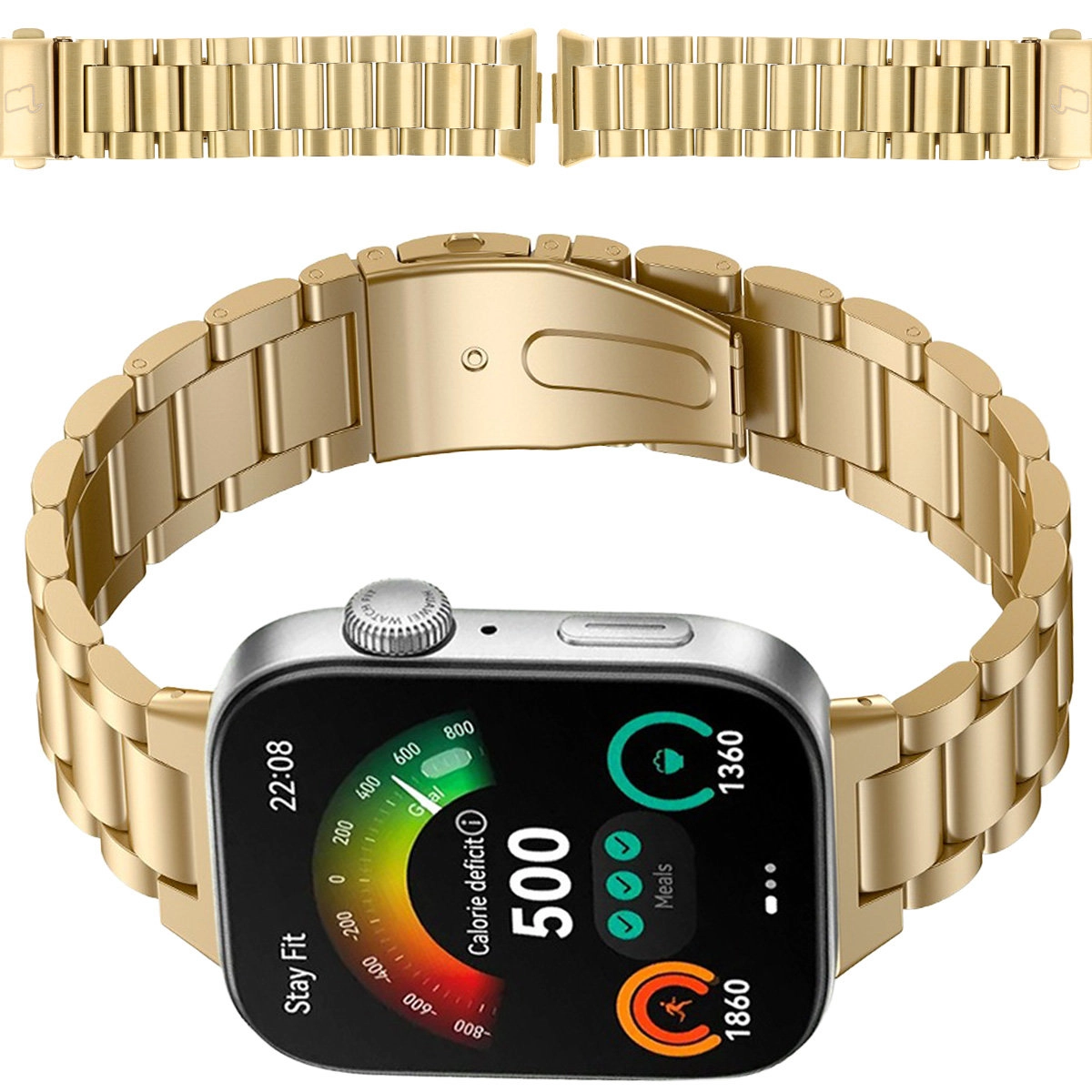 Bransoleta Bizon ze stali nierdzewnej do Huawei Watch Fit 4 / Huawei Watch Fit 4 Pro / Huawei Watch Fit 4 złoty