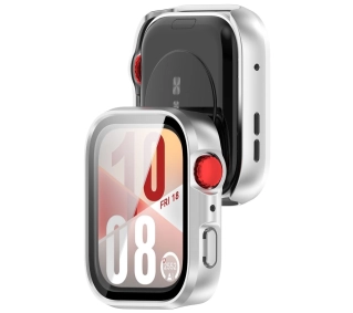 Bizon ze szkłem do Huawei Watch Fit 4 srebrny