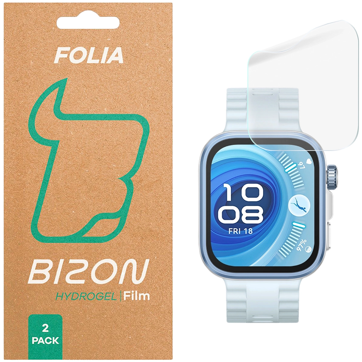Folia ochronna Bizon matowa Film Sun do Huawei Watch Fit 4 / Huawei Watch Fit 4 Pro - 2 sztuki