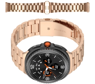 Bizon ze stali nierdzewnej Aura do Galaxy Watch 8 40/44mm Galaxy Watch 8 Classic 46mm Różowo-złoty