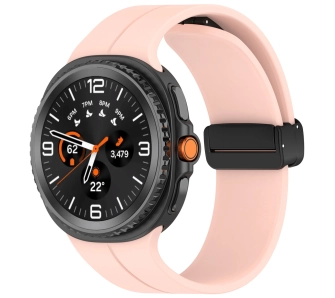 Pasek Bizon Strap Watch Silicone L do Samsung Galaxy Watch 8 40 mm / 44 mm / Samsung Galaxy Watch 8 Classic 46 mm różowy