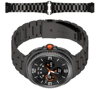 Bransoleta Bizon ze stali nierdzewnej Aura do Galaxy Watch 8 40/44/46mm Czarny