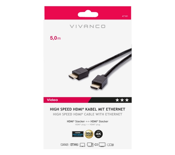 Vivanco 47161 High Speed HDMI 5m Czarny