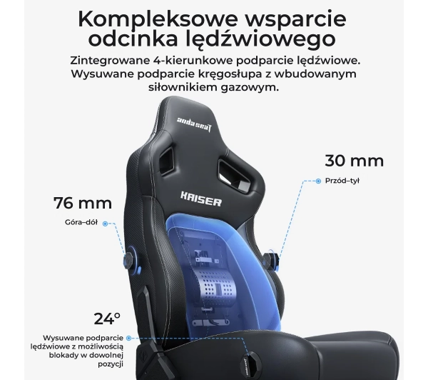 Anda Seat Kaiser 4 V2 XL Gamingowy do 150kg Skóra ECO Czarny - Kup na Raty - RRSO 0%