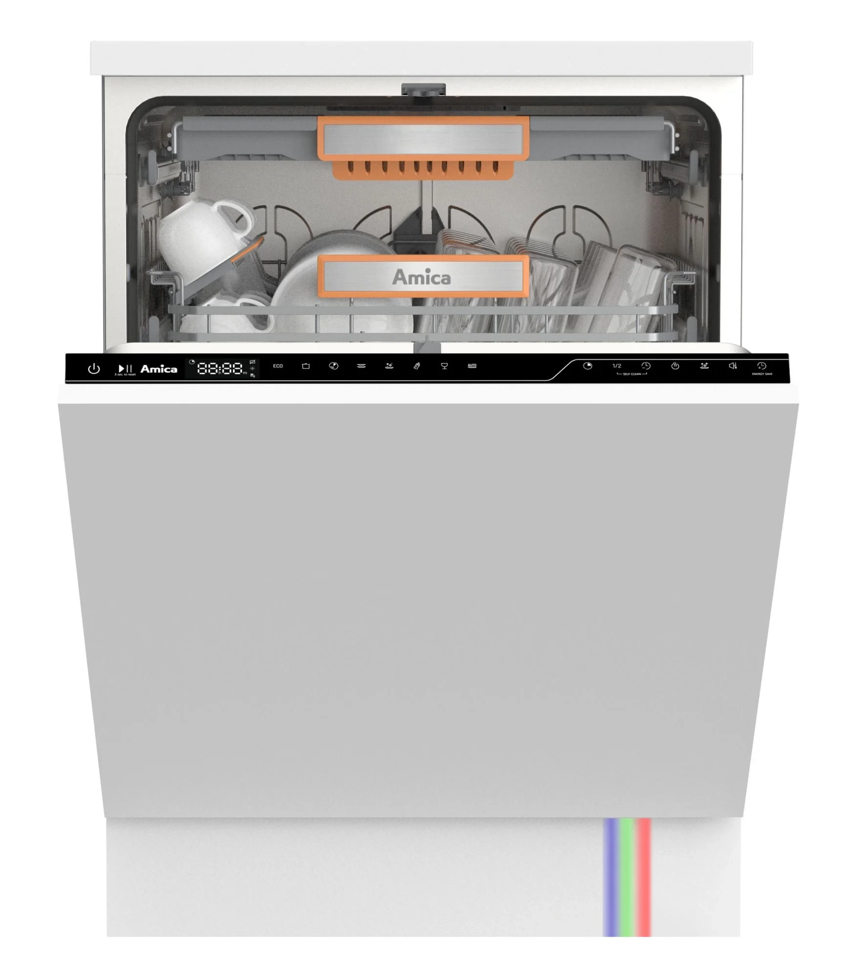 Zmywarka Amica DIF68C8EMOiE 59,8cm Automatyczne otwieranie drzwi Szuflada na sztućce