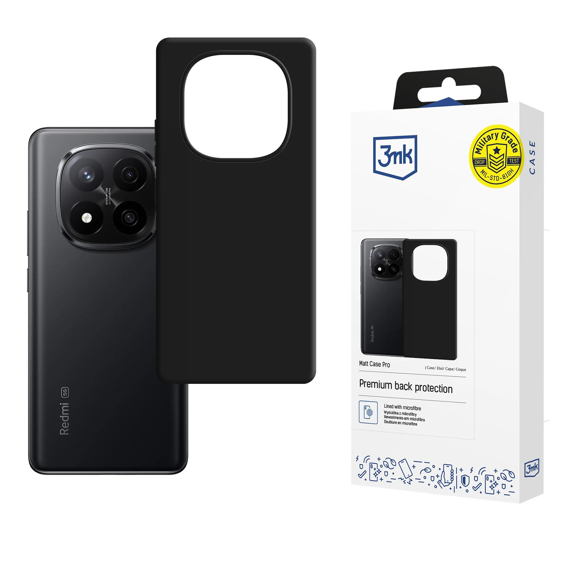 Etui 3mk Matt Case Pro do Redmi Note 15 Pro+ 5G Czarny