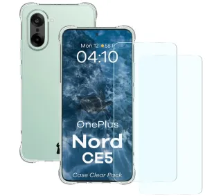 Bizon elastyczne etui Salpa + 2x szkło hartowane Clear Pack do OnePlus Nord CE5 5G