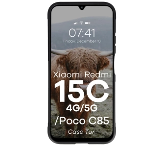 Etui Bizon Pancerne Tur do Xiaomi Redmi 15c Czarny