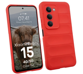 Etui Bizon Pancerne Tur do Xiaomi Redmi 15 4G / 5G Czerwony