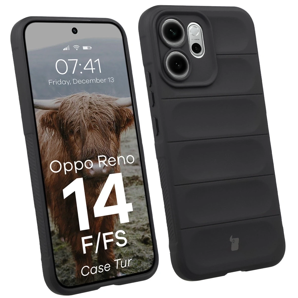 Etui Bizon Case Tur do Oppo Reno 14 F / 14 FS Czarny