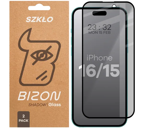 Bizon prywatyzujące pełne Edge Shadow Duo do iPhone 15 / 16