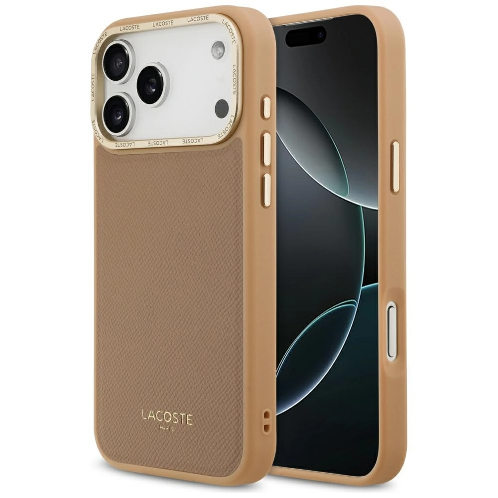 Etui Lacoste Champs Elysees Gold Logo MagSafe do iPhone 17 Pro Różowy
