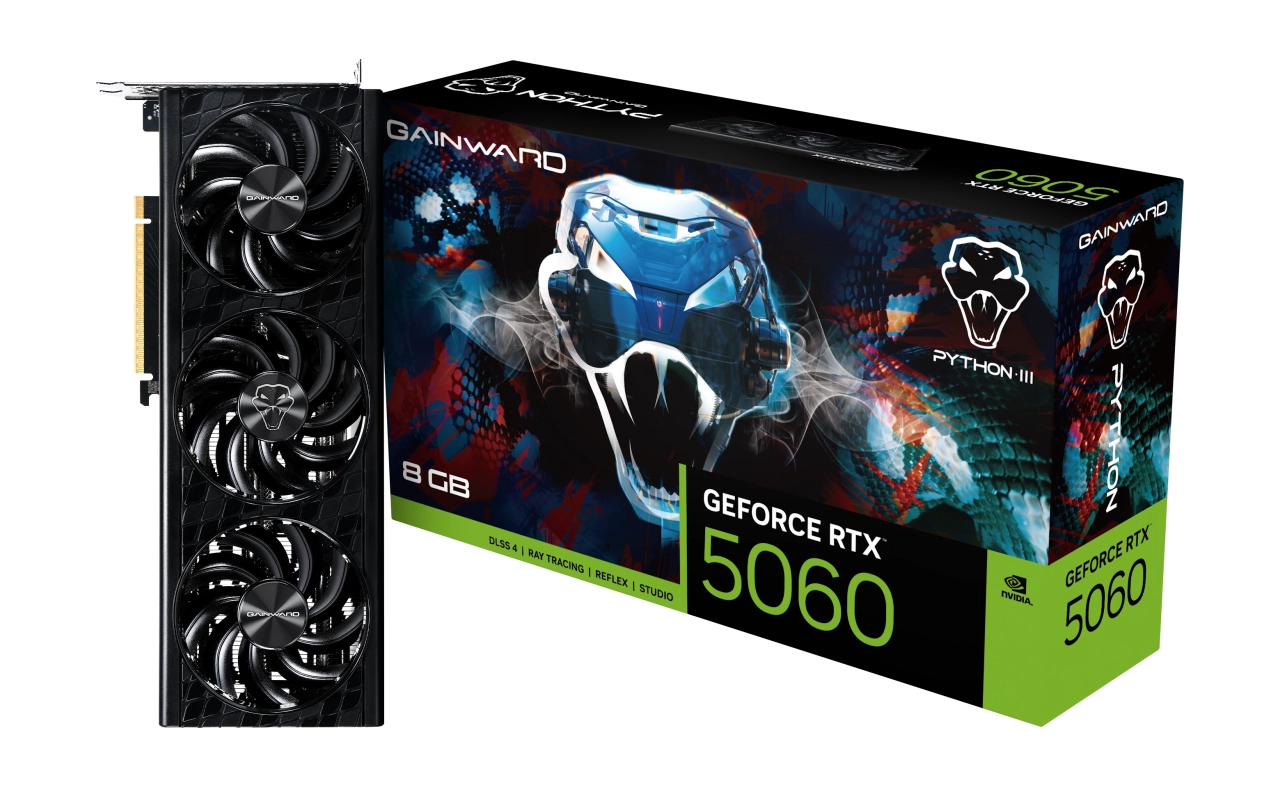 Karta graficzna Gainward GeForce RTX 5060 Python III 8GB GDDR7 128bit DLSS 4