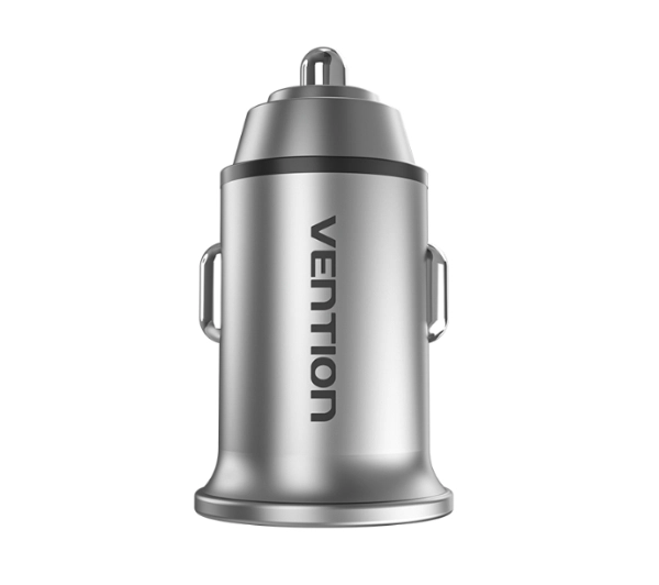 Vention 12-24V USB-A USB-C 30W PD Szary