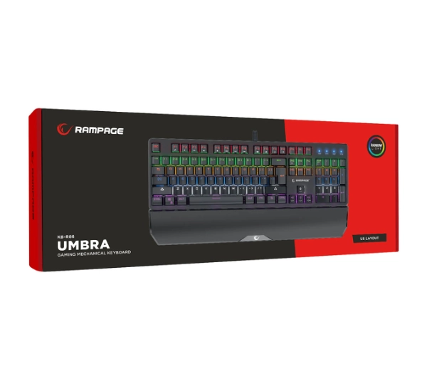 Rampage KB-R86 UMBRA Kaicheng Red Switch Czarny