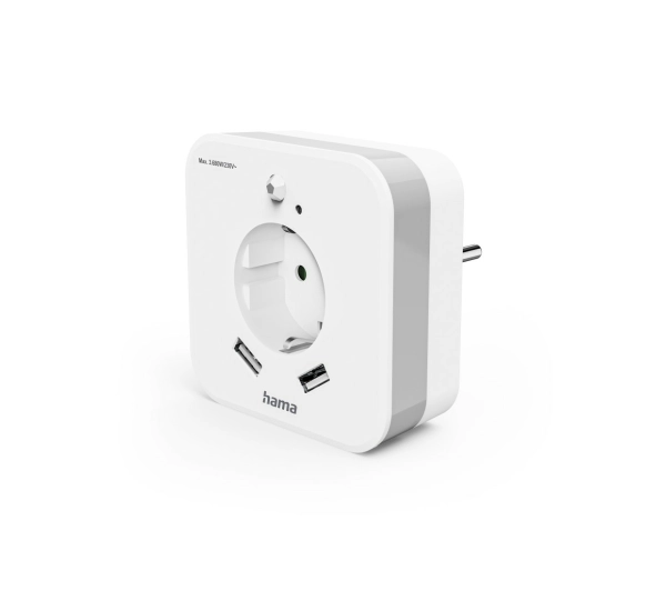 Hama Nocna LED Z Gniazdkiem 2xUSB