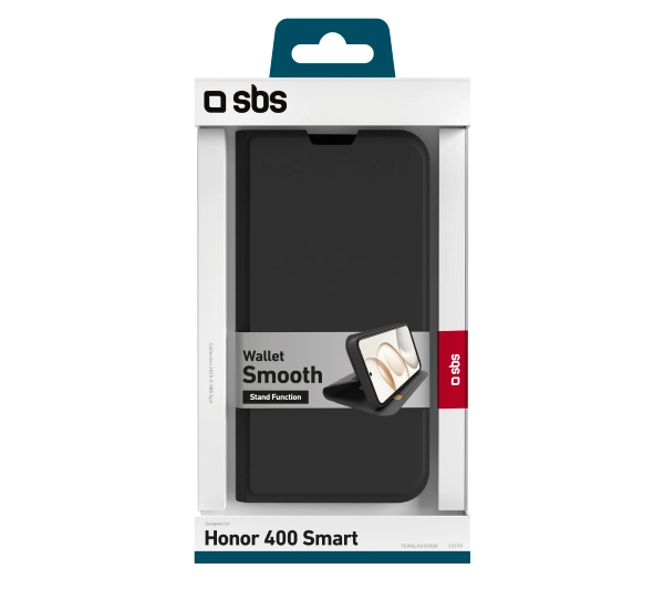SBS Wallet Smooth do Honor 400 Smart Czarny