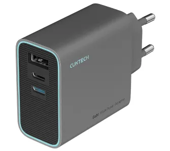 Ładowarka sieciowa Cuktech CUKAD653EUGR GaN USB-A 2x USB-C 65W Szary