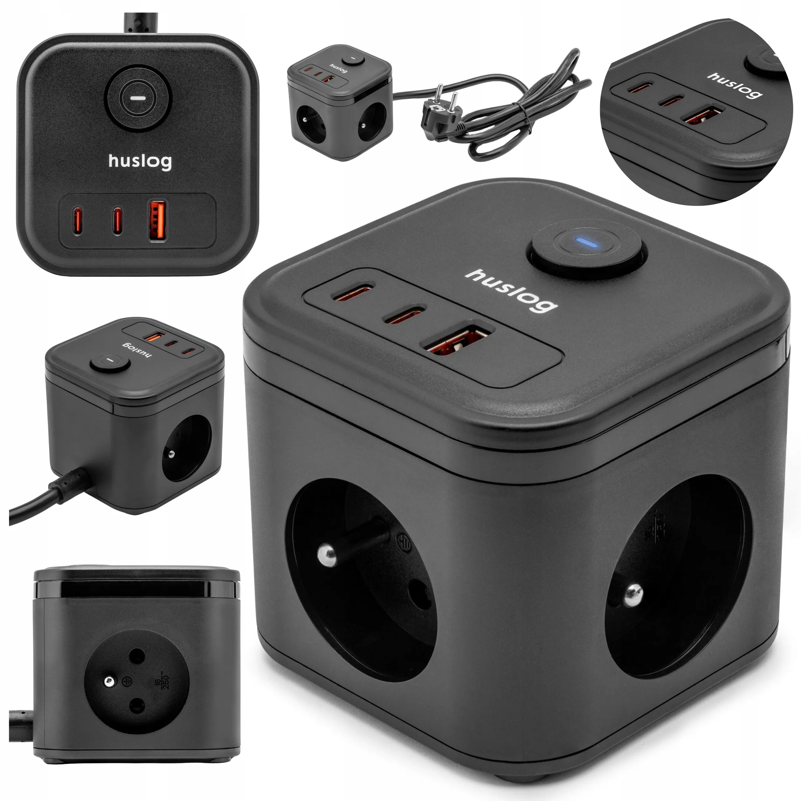 Kostka Huslog HUS1002 PD 20W 1,4m Czarny