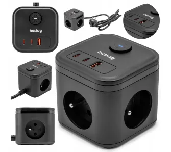 Kostka Huslog HUS1002 PD 20W 1,4m Czarny