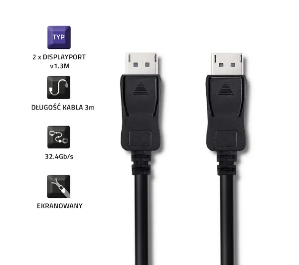 Qoltec V1.3 50468 3m Czarny