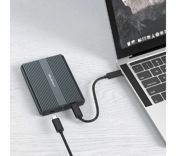 Qoltec 52273 M.2 SSD SATA NVMe USB-C Szary