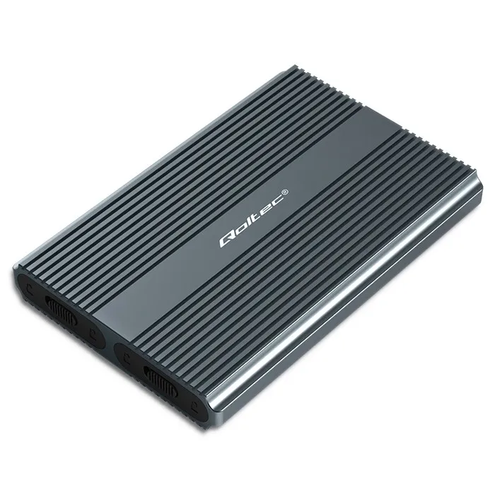 Obudowa Qoltec 52273 M.2 SSD SATA NVMe USB-C Szary