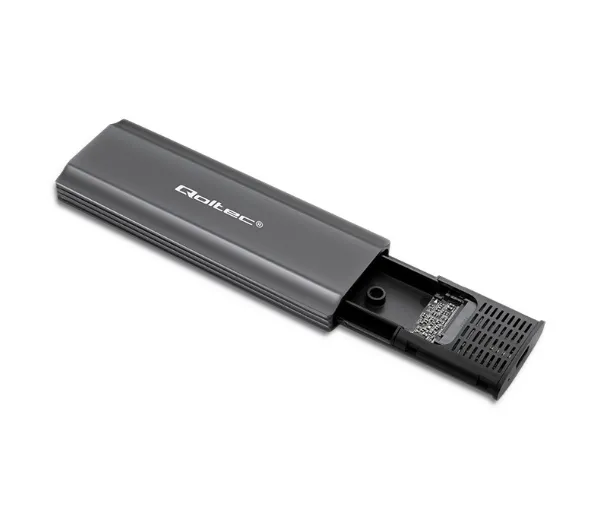 Qoltec 52271 M.2 SSD SATA NVMe USB-C Szary