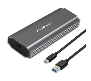 Qoltec 52271 M.2 SSD SATA NVMe USB-C Szary
