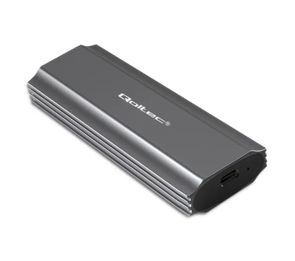 Qoltec 52271 M.2 SSD SATA NVMe USB-C Szary