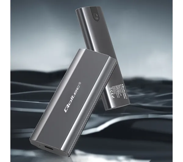 Qoltec 52271 M.2 SSD SATA NVMe USB-C Szary