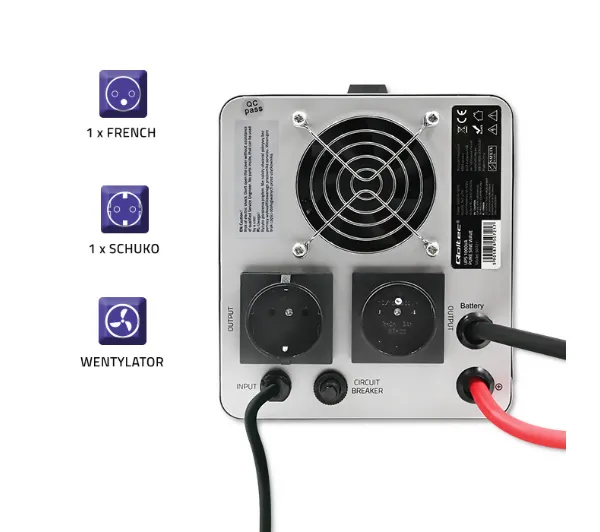 Qoltec 50721 1000VA/700W Przetwornica 12/230V z AVR - Kup na Raty - RRSO 0%