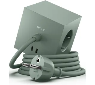 Avolt 3 gniazda 2x USB-C 3m Zielony - Kup na Raty - RRSO 0%