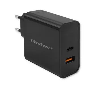 Ładowarka sieciowa Qoltec 52380 Super Quick PD USB-A USB-C 65W Czarny