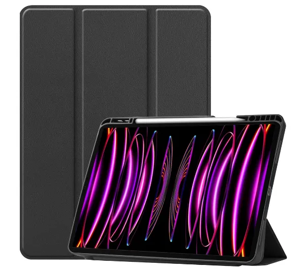 Bizon Case Tab Lizard z klapką do iPad Pro 12.9 2022/2021/2020/2018 Czarny