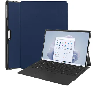 Etui na tablet Bizon Case Tab Croc z klapką do Microsoft Surface Pro 11 / 10 / 9 Granatowy