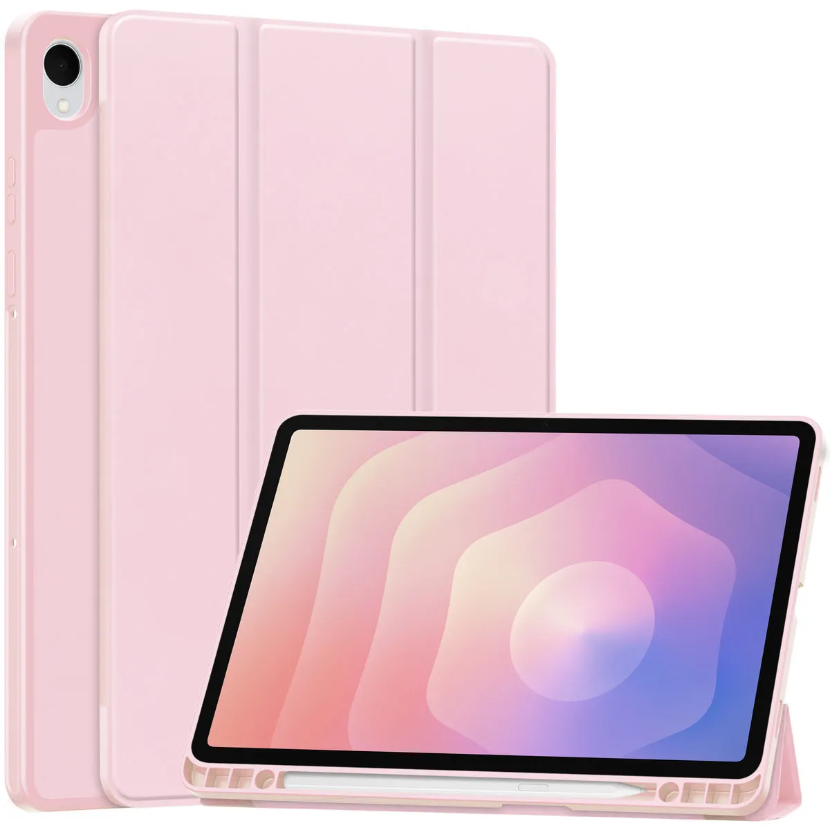 Etui na tablet Bizon Case Tab Lizard z klapką do Samsung Galaxy Tab S11 Różowy