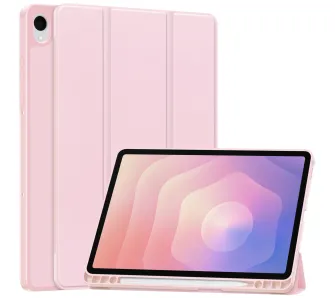 Etui na tablet Bizon Case Tab Lizard z klapką do Samsung Galaxy Tab S11 Różowy