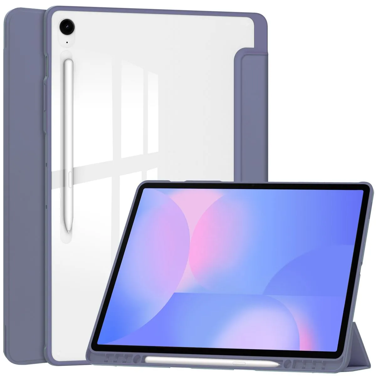 Etui na tablet Bizon Case Tab Clear Matt z klapką do Samsung Galaxy Tab S10 FE Plus Lawendowy