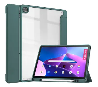 Etui na tablet Bizon Case Tab Clear Matt z klapką do Lenovo Tab M10 Plus 3 gen. Ciemnozielony