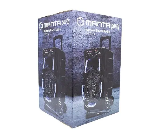 Manta SPK5033 40W Bluetooth Radio FM Mikrofon Karaoke Czarny + Słuchawki MNH02 - ⚡ EURO HIT CENOWY! ⚡ - Kup na Raty - RRSO 0%