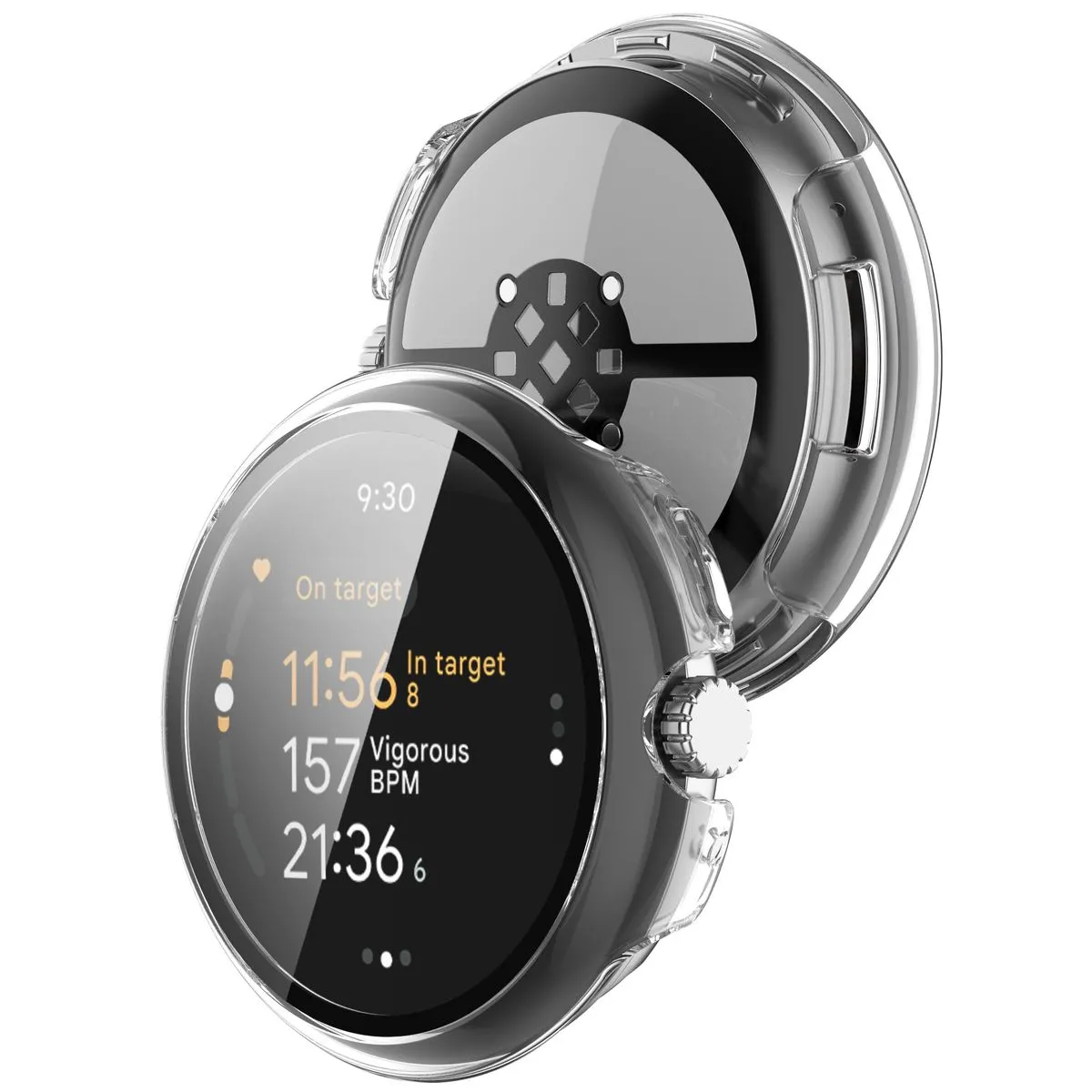 Etui Bizon Case Watch Adamo do Google Pixel Watch 3 45mm Przeźroczysty