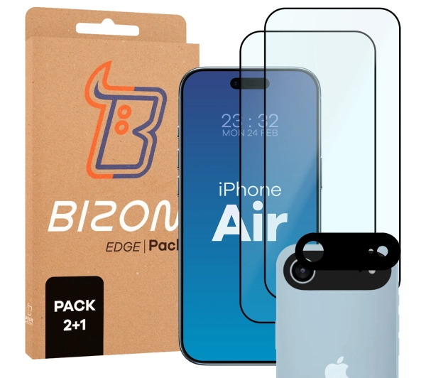 Bizon 2x Szkło + szybka na aparat Edge Pack do iPhone Air