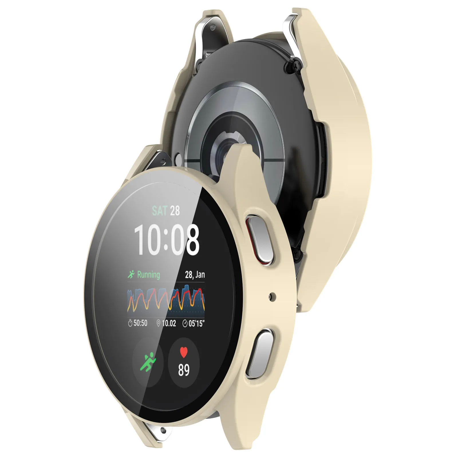 Etui Bizon Case Watch Adamo do Samsung Galaxy Watch 7 44mm Beżowy