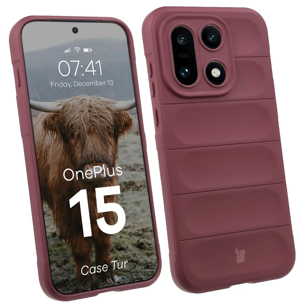 Etui Bizon Tur do OnePlus 15 Burgundowy
