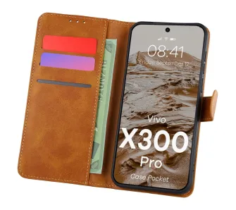 Etui Bizon Pocket do Vivo X300 Pro Brązowy