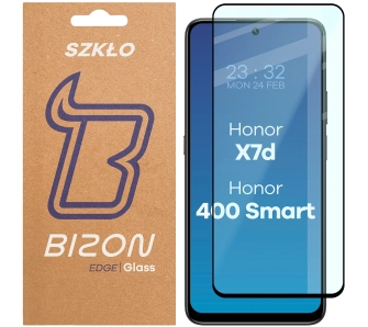 Szkło hartowane Bizon pełne Edge 2 do Honor X7d 4G/5G / Honor 400 Smart 4G/5G